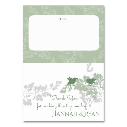 Bosvogels en groen gebladerte kaart (Voorkant)