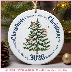 Bosvogels Gepersonaliseerde Foto Kerstmis Keramisch Ornament