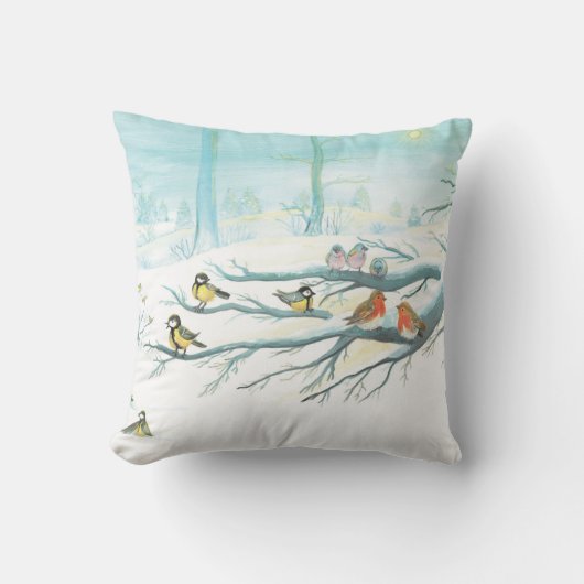Bosvogels in de winter kussen (Voorkant)