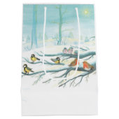 Bosvogels in de winter medium cadeauzakje (Achterkant)