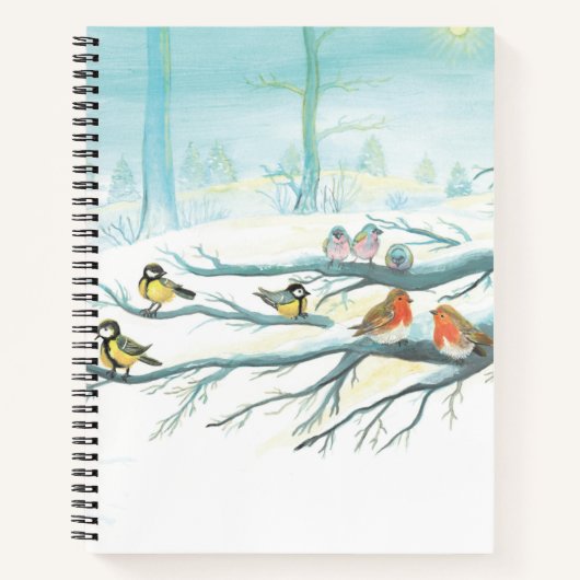 Bosvogels in de winter notitieboek (Voorkant)