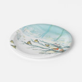 Bosvogels in de winter papieren bordje (Gekanteld)