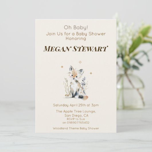 Bosvos Babyborrel Kaart (Staand voorkant)