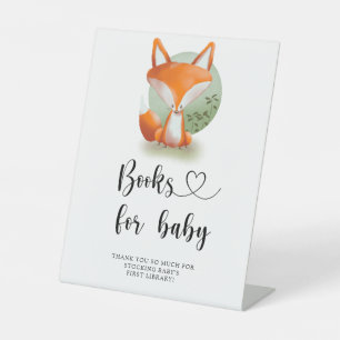 Bosvos - boeken voor baby reclamebord met voetstuk