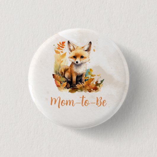 Bosvos Cute Baby Shower Ronde Button 3,2 Cm (Voorkant)