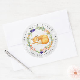Bosvos Fox | Bos Baby Retouradres Ronde Sticker