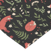 Bosvos Fox Botanisch Patroon Korte Tafelloper (Hoek)