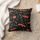 Bosvos Fox Botanisch Patroon Kussen (Deken)