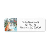 Bosvos Fox Kerst Retouradres Etiket (Voorkant)