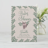 Bosvos Greenery Baby Shower Rustiek Kaart (Staand voorkant)