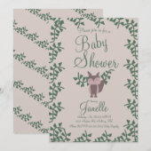 Bosvos Greenery Baby Shower Rustiek Kaart (Voorkant / Achterkant)