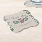 Bosvos Greenery Baby Shower Rustiek  Kartonnen Onderzetters (Gekanteld)