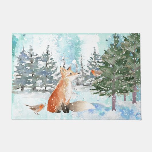 Bosvos Kerstmis Deurmat (Voorkant)