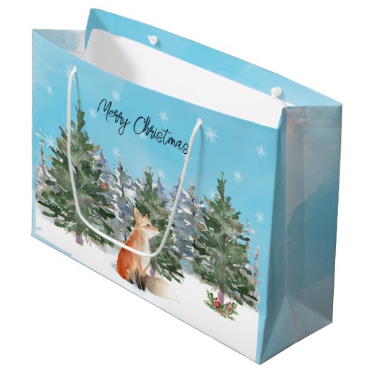 Bosvos Kerstmis Groot Cadeauzakje (Voorkant Gekanteld)