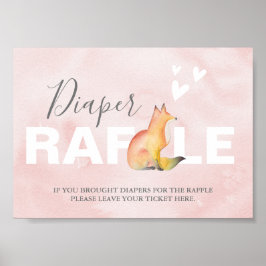 Bosvos Luierloterij Baby Shower Bord Poster