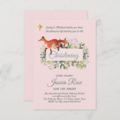 Bosvos Meisjes Doop Uitnodiging Doopplechtigheid (Voorkant / Achterkant)