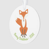 Bosvos Merry Christmas - Ronde Ornament (voorkant)