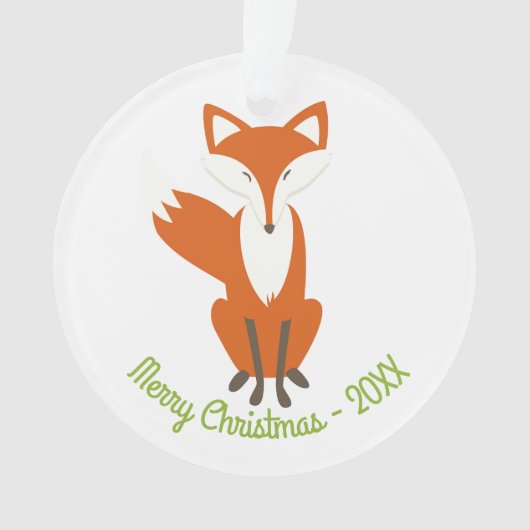 Bosvos Merry Christmas - Ronde Ornament (voorkant)