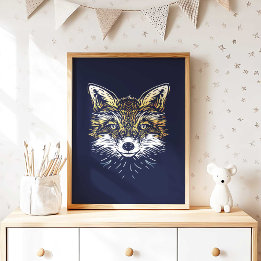 Bosvos Nurserie Muur Kunst Poster Print
