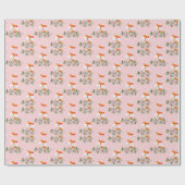 bosvos, schattige vos, cadeaupapier (Vlak)