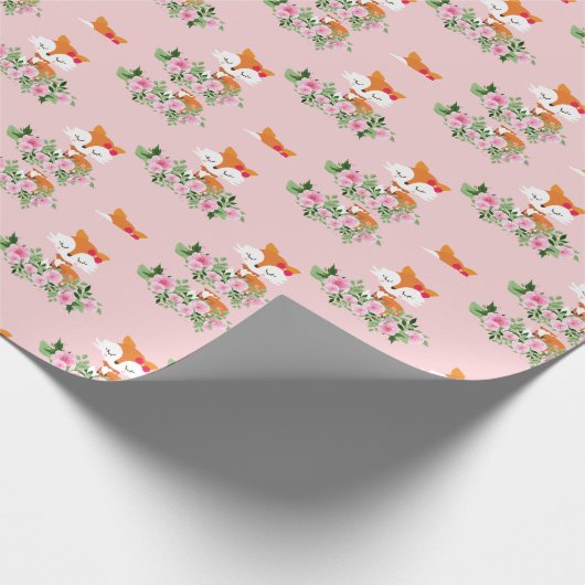 bosvos, schattige vos, cadeaupapier (Hoek)