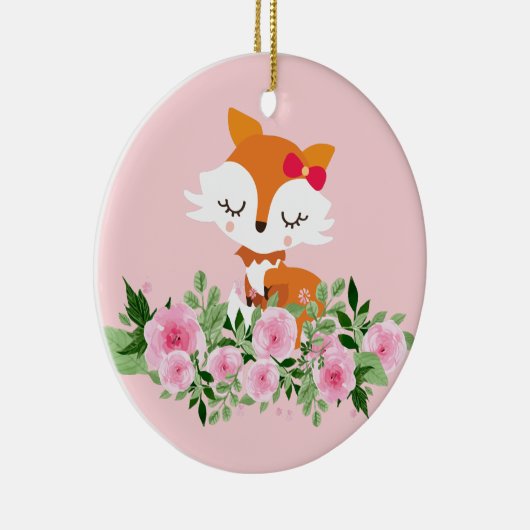 bosvos, schattige vos keramisch ornament (Rechts)