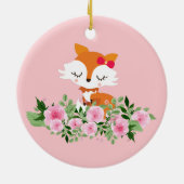 bosvos, schattige vos keramisch ornament (Achterkant)