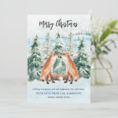 Bosvos Sneeuwbos Mooie Kerst Feestdagenkaart (Staand voorkant)