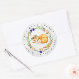 Bosvos | Terugadres Bosbaby Ronde Sticker