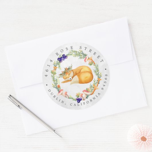 Bosvos | Terugadres Bosbaby Ronde Sticker (Envelop)