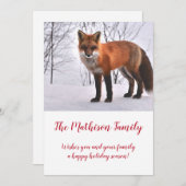 Bosvos Vos In Sneeuw Kerstmis Feestdagenkaart (Voorkant / Achterkant)