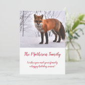 Bosvos Vos In Sneeuw Kerstmis Feestdagenkaart (Staand voorkant)