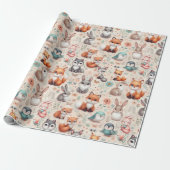Bosvos Vos Konijn Aquarel Boho Cadeaupapier Papier (Uitgerold)