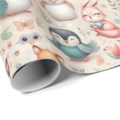 Bosvos Vos Konijn Aquarel Boho Cadeaupapier Papier (Rol Hoek)