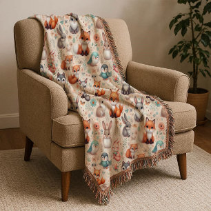 Bosvos Vos Konijn Waterverf Boho Babykamer Dekbed Deken