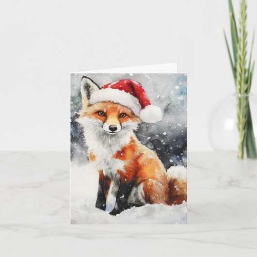 Bosvos Vouw Kerstkaart Feestdagen Kaart (Voorkant)
