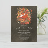 Bosvosje Chalkboard Baby Shower Uitnodiging (Staand voorkant)