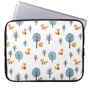 Bosvossen:  witte achtergrond laptop sleeve