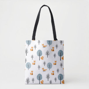 Bosvossen:  witte achtergrond tote bag