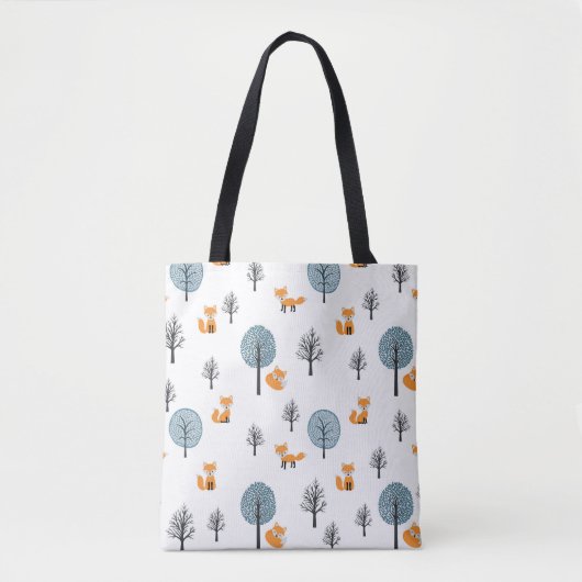 Bosvossen: witte achtergrond tote bag (Voorkant)