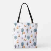Bosvossen: witte achtergrond tote bag (Achterkant)