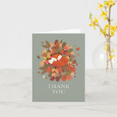 Bosvoswelpje Bedankt Kaart (Gele Bloem)