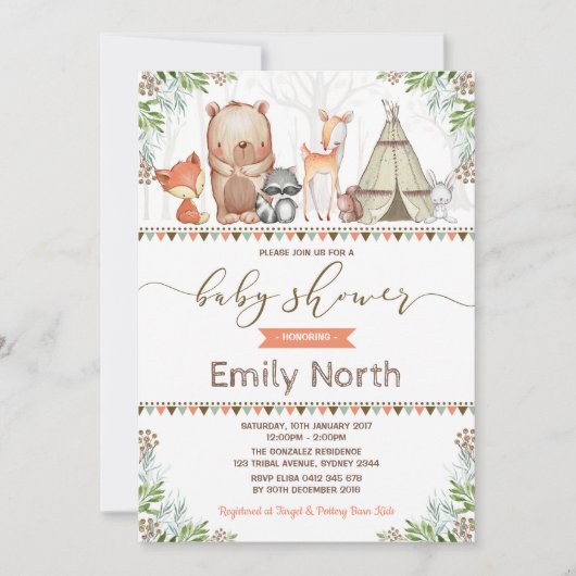Bosvriendelijke Baby showers Kaart (Voorkant)