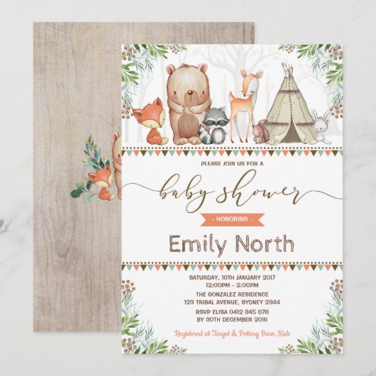 Bosvriendelijke Baby showers Kaart (Voorkant / Achterkant)