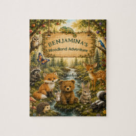 Bosvrienden Aangepaste Naam Kinder Cadeau Legpuzzel