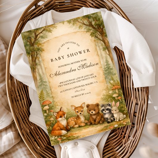 Bosvrienden Baby Shower Kaart