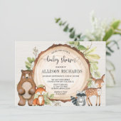 Bosvrienden genderneutraal bos baby shower kaart (Staand voorkant)