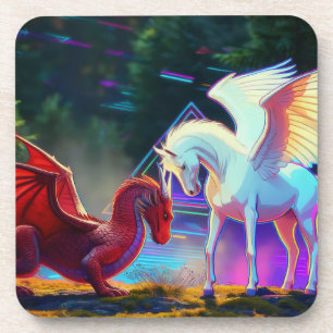 Bosvrienden - Jonge Draak en Jonge Pegasus Bier Onderzetter