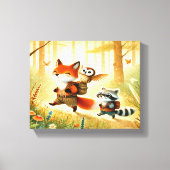 Bosvrienden Nursery Canvas Muurkunst Afdruk (Voorkant)