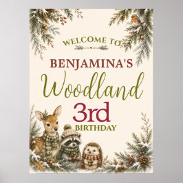 Bosvrienden van het hert Winter bosland 3e verjaar Poster